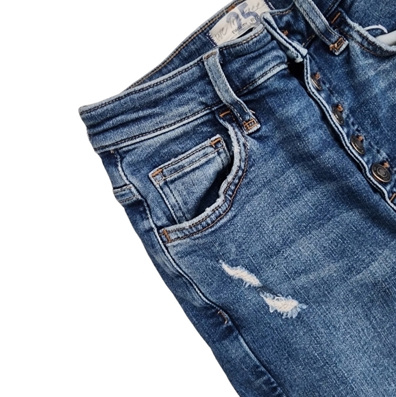 Free People We The Free Sabrina Super Skinny Distressed High Rise Jeans Size 25. - Picture 7 of 10